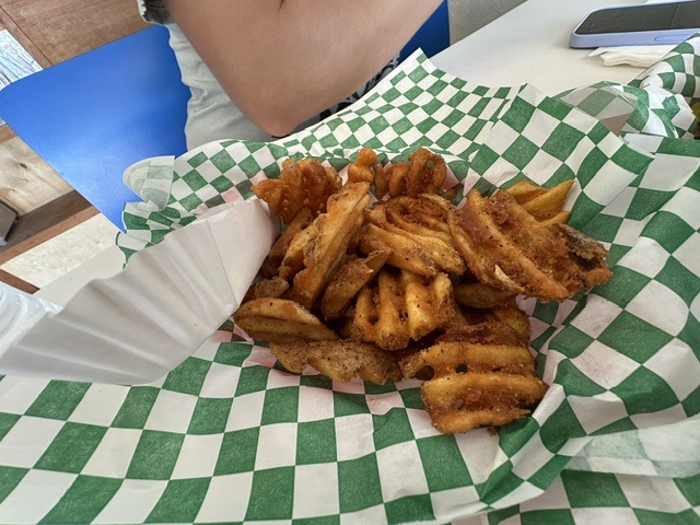Seasoned waffle fries served at Shaq’s Vegan Dogs in Oklahoma City