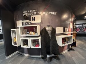 Paul R. Scott Museum of History memorabilia display inside the National Wrestling Hall of Fame
