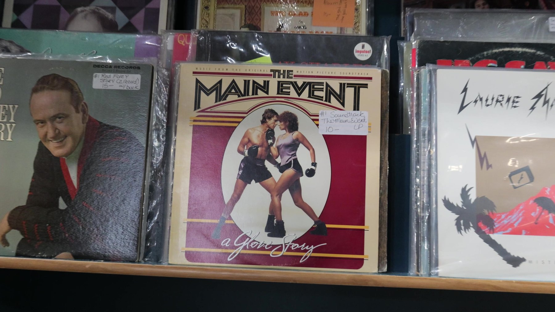 Vintage vinyl records for sale at The Rink Gallery in Bethany, Oklahoma.
