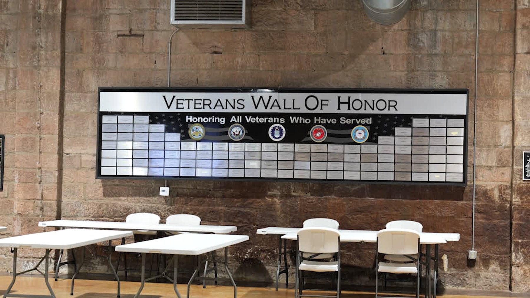 Veterans Wall of Honor inside the historic Chandler Armory and Route 66 Interpretive Center