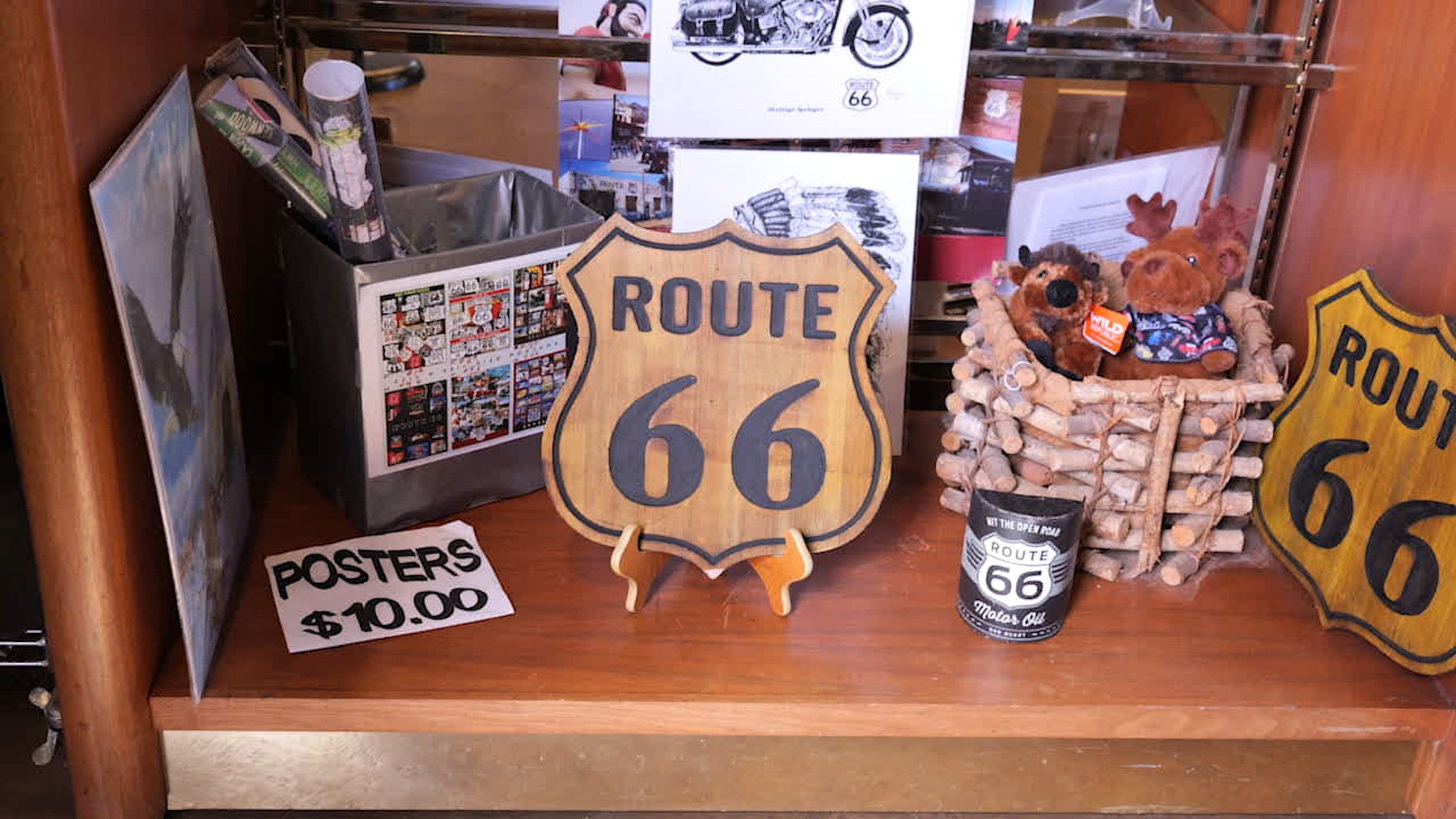 Route 66 souvenirs and Oklahoma gifts in the Route 66 Interpretive Center gift shop